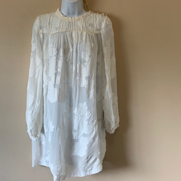 Aritzia Wilfred XXS oversized burn out ivory sheath dress wedding boho l… - Picture 1 of 10